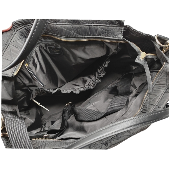 Kate Spade Black Quilted Kaylie Baby Bag Large Diaper Carrier NWT - Picture 4 of 9